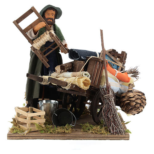 Cart of the evicted for animated Neapolitan Nativity, 14cm 5