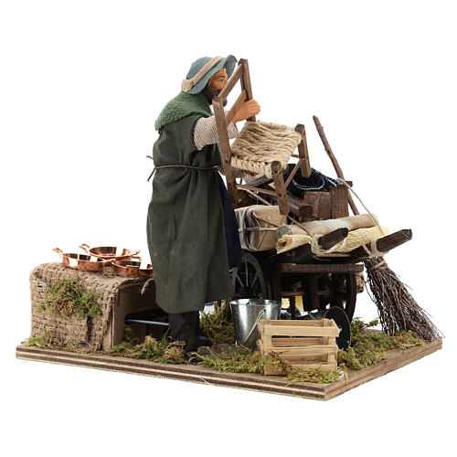 Cart of the evicted for animated Neapolitan Nativity, 14cm 8