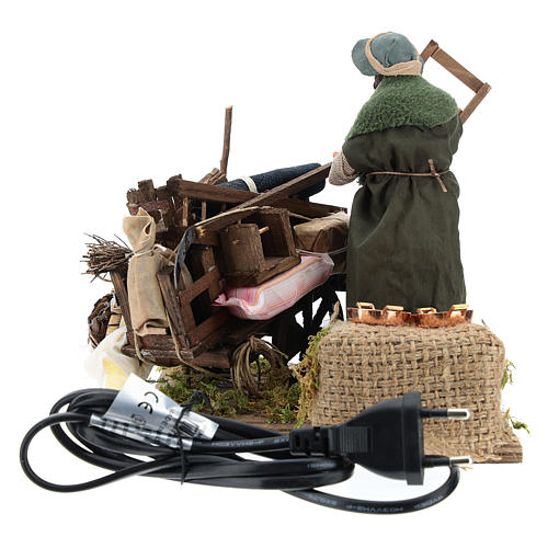 Cart of the evicted for animated Neapolitan Nativity, 14cm 9