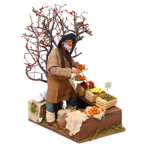Fruit seller with scales for Animated Neapolitan Nativity, 24cm 4