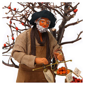 Fruit seller with scales for Animated Neapolitan Nativity, 24cm