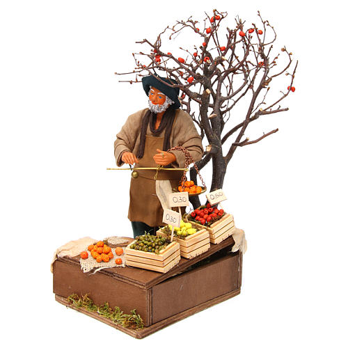 Fruit seller with scales for Animated Neapolitan Nativity, 24cm 3