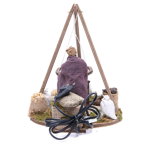 Man with sieve for animated Neapolitan Nativity, 14cm 4