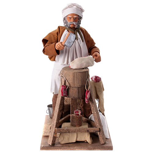 Butcher figurine for animated Neapolitan Nativity, 24cm 1