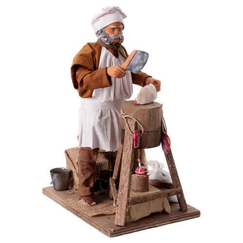 Butcher figurine for animated Neapolitan Nativity, 24cm 7