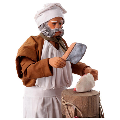 Butcher figurine for animated Neapolitan Nativity, 24cm 10