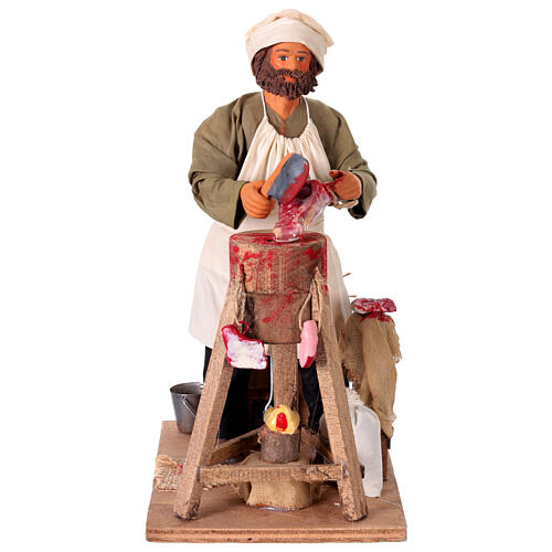 Butcher figurine for animated Neapolitan Nativity, 24cm 1