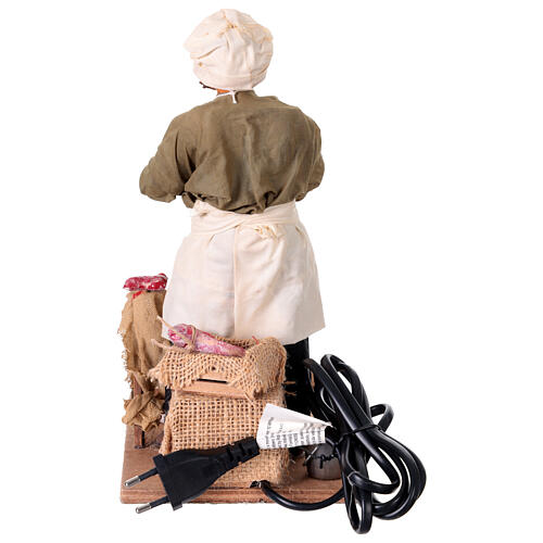Butcher figurine for animated Neapolitan Nativity, 24cm 6