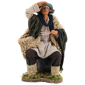 Animated Man looking in the distance figurine for Neapolitan Nativity, 24cm