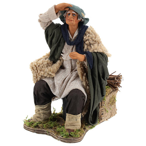 Animated Man looking in the distance figurine for Neapolitan Nativity, 24cm 3