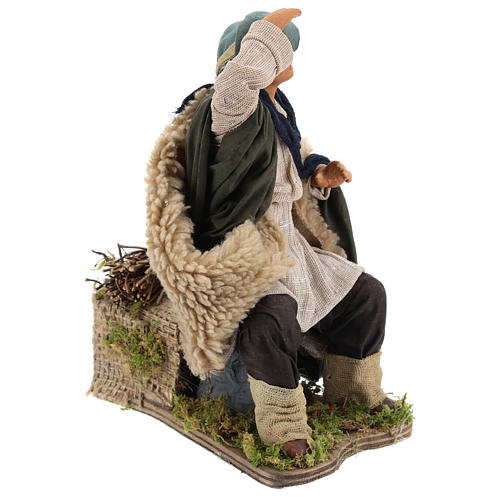 Animated Man looking in the distance figurine for Neapolitan Nativity, 24cm 4
