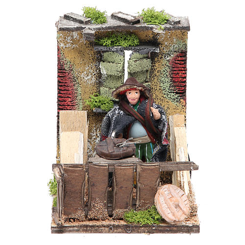 Cart driver animated figurine for Neapolitan Nativity, 10cm 1