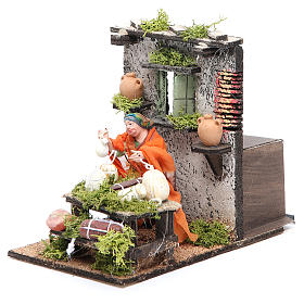 Crèche Napolitaine: Bouchère mouvement 10 cm crèche napolitaine