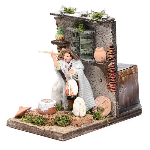 Ricottaio movimento 10 cm presepe Napoli 2
