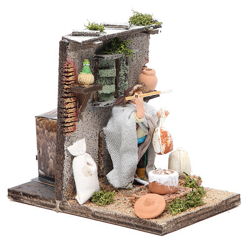 Ricotta maker animated figurine for Neapolitan Nativity, 10cm 3