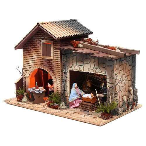 Woman working in the kitchen, animated nativity figurine, 12cm 3