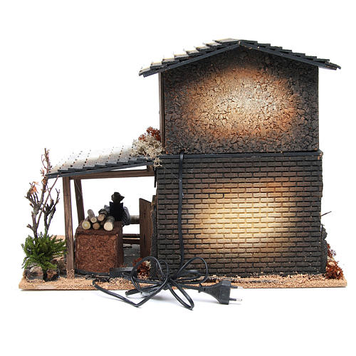 Nativité avec bucheron animation crèche 12 cm 5