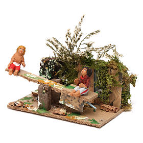 Movimento presepe: Bambino e bambina cm 7 movimento per presepe