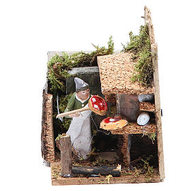 Santons animés crèche de Noël: Boulanger pour crèche 4 cm animation