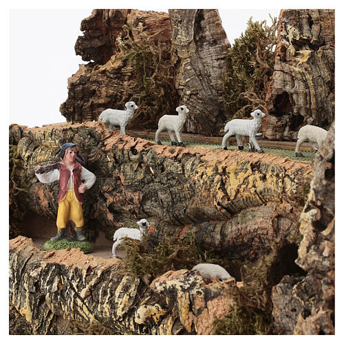 Gregge in movimento 18x33x18 cm con pastore cm 6 presepe 2