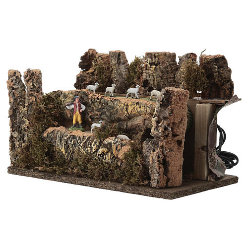 Gregge in movimento 18x33x18 cm con pastore cm 6 presepe 3