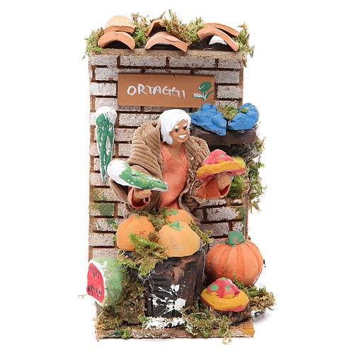 Vegetables stall measuring 10cm, animated nativity figurine 1