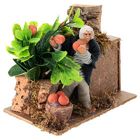 Man picking oranges measuring 10cm, animated nativity figurine
