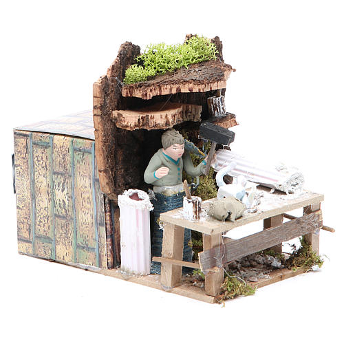 Rzeźbiarz  szopka mechaniczna 7cm 3