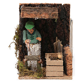 Santons animés crèche de Noël: Bucheron 7 cm mouvement crèche