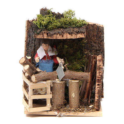 Woodsman measuring 7cm, animated nativity figurine 5