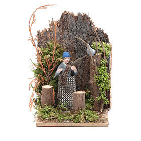 Santons animés crèche de Noël: Chasseur mouvement 7 cm pour crèche