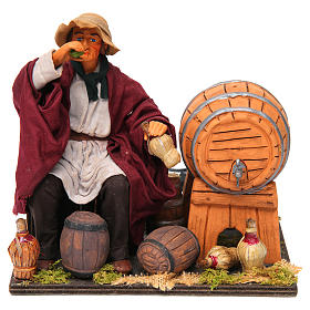 Presepe Napoletano: Beone doppio movimento 24 cm presepe napoletano