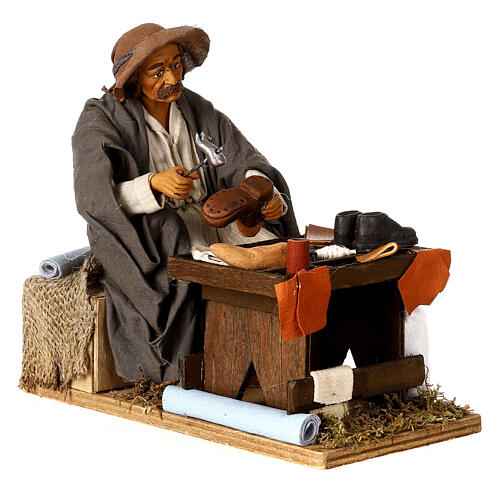 Neapolitan Nativity figurine, shoemaker with 2 movements 24cm 4