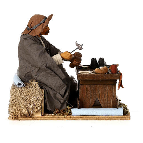Neapolitan Nativity figurine, shoemaker with 2 movements 24cm 5