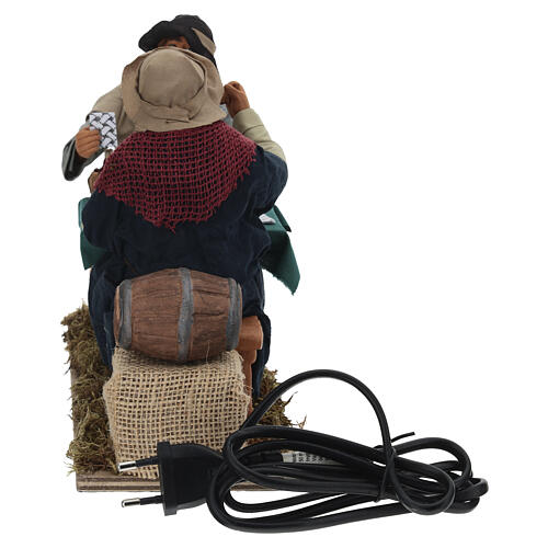 Zwei Kartenspieler 24cm bewegliche Krippenfigur 7