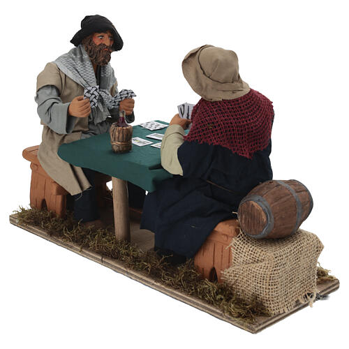 Animated Neapolitan Nativity figurines 2 card players 24cm 5