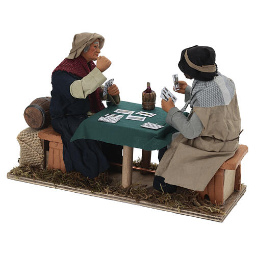 Joueurs de cartes 24 cm mouvement crèche napolitaine 6