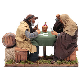 Animated Neapolitan Nativity figurines 2 card players 24cm