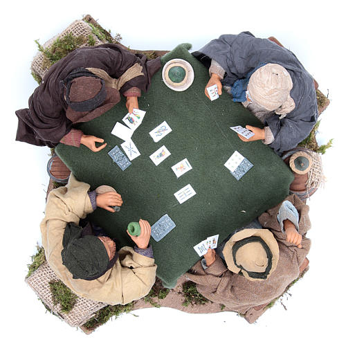 Giocatori di carte 4 personaggi 24 cm movimento presepe Napoli 3