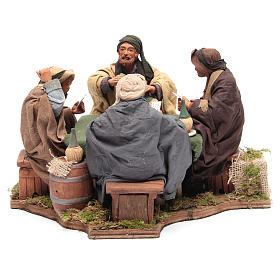 Animated Neapolitan Nativity figurines 4 card players 24cm