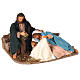 Animated Neapolitan Nativity figurine Holy family lying down 24cm s1