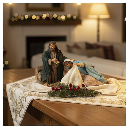 Nativité couchée 24 cm mouvement crèche napolitaine 2