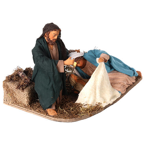 Natività stesa 24 cm movimento presepe napoletano 4