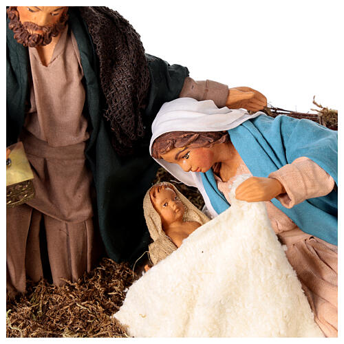 Animated Neapolitan Nativity figurine Holy family lying down 24cm 2