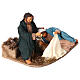 Animated Neapolitan Nativity figurine Holy family lying down 24cm s3
