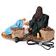 Animated Neapolitan Nativity figurine Holy family lying down 24cm s6