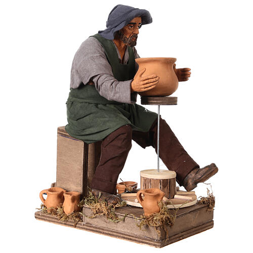 Animated Neapolitan Nativity figurine Man working with ceramics 30cm 3