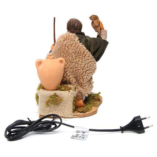 Animated Neapolitan Nativity figurine Man kneeling with hat 30cm 4