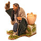 Animated Neapolitan Nativity figurine Man kneeling with hat 30cm s2