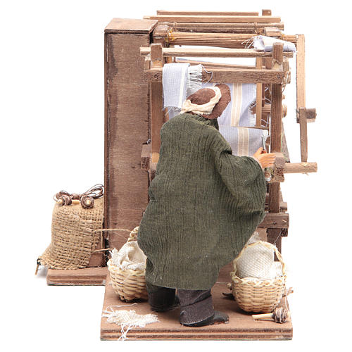 Animated Neapolitan Nativity figurine Man at the loom 14cm 3